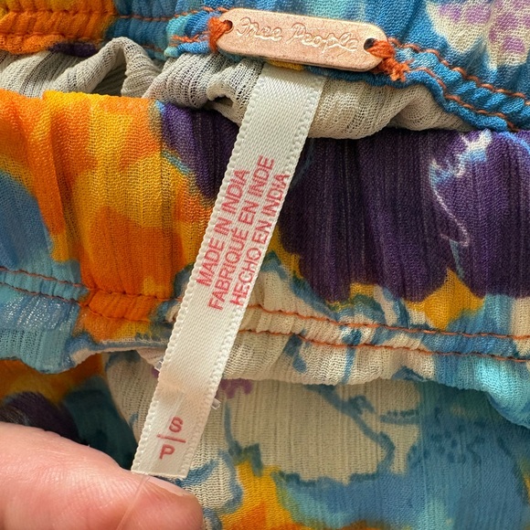 Free People Floral Print Women's Pants small boho flower bubble festival pants - Picture 6 of 7